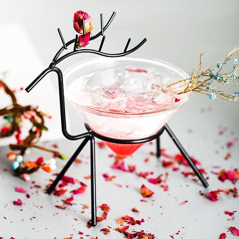 Creatieve Romantische Bruiloft Champagne Coupes Ijzer Plank Art Milu Deer Party Bar Moleculaire Cocktail Kegel Martini Glas Wijn Beker