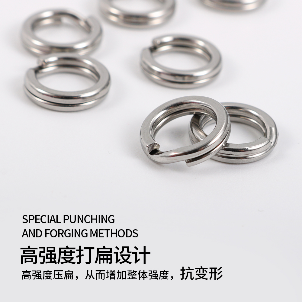 JIGGING PRO anillos divididos para pesca, 10/15 Uds., anillos de señuelo de acero inoxidable, conectores de pesca, anillos a presión, accesorios de pesca