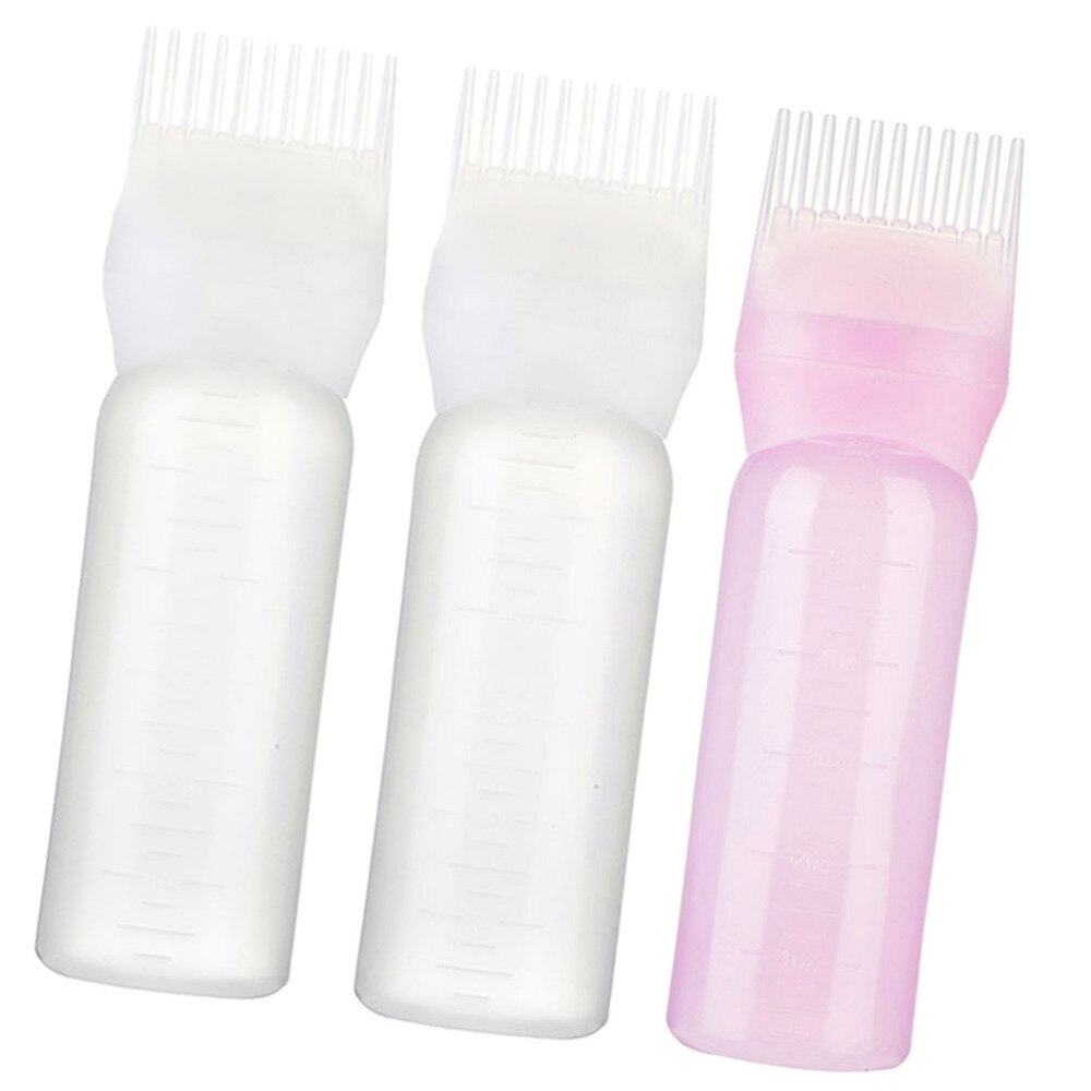 3 stk holdbar kam applikator hårfarve flaske frisør forsyninger shampoo kam flaske til rengøring salon