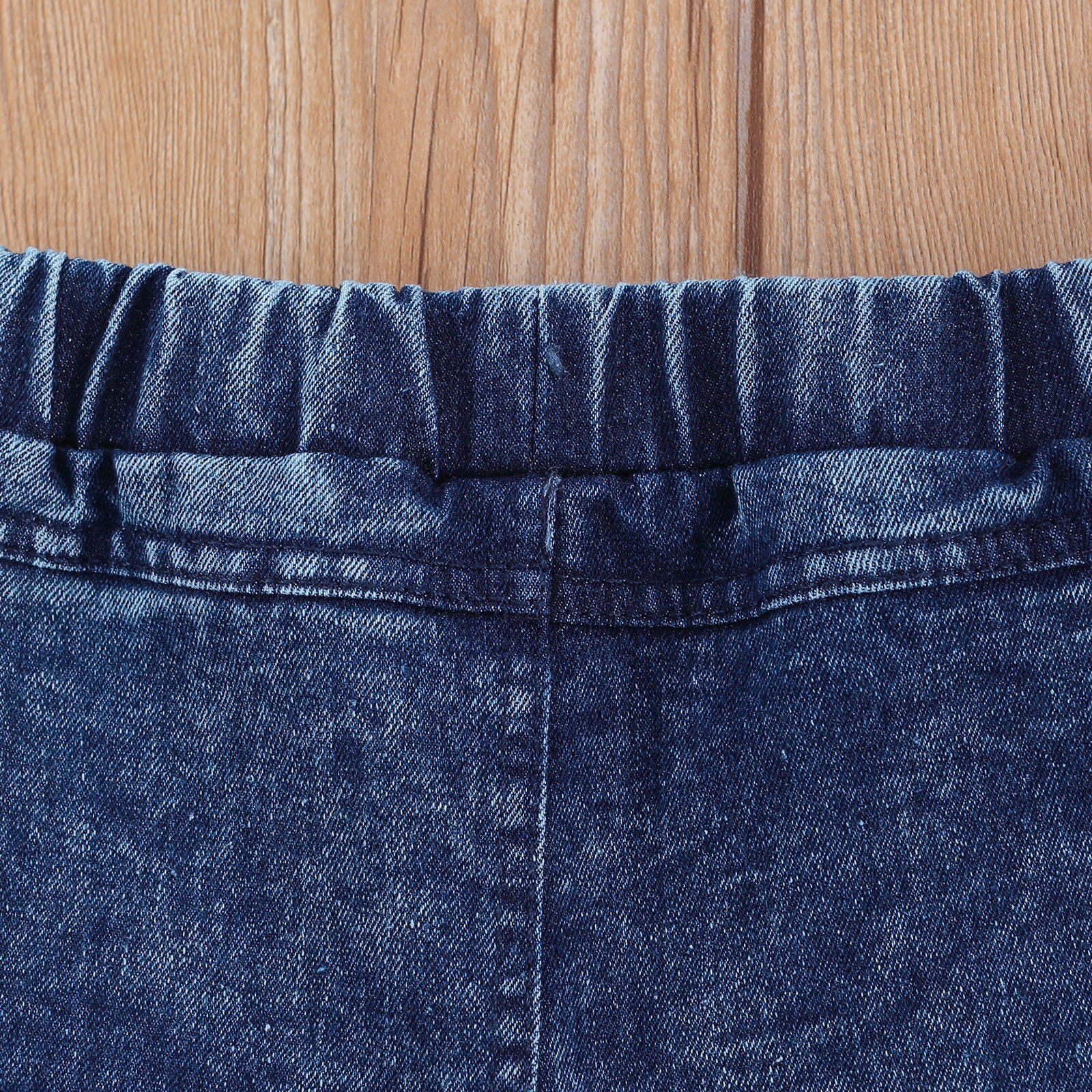 Pantalones vaqueros Acampanados para niña de 2 a 7 años, pantalón vaquero básico de cintura alta con fondo de campana azul, ropa de primavera y otoño,