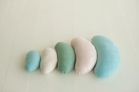 Baby foto prop nyfödda poserar bönor 5 st, konturerade poserar bönor kuddar, nyfödda poserar kuddar, nyfödda poserar böna