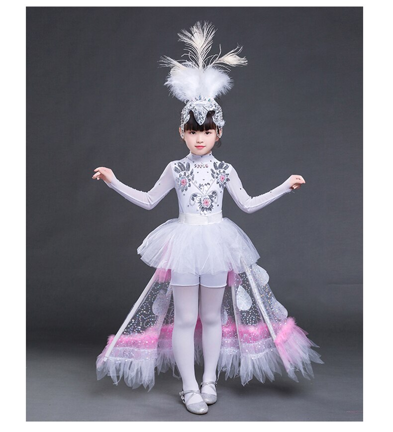 Children's Day Dance Costumes Kindergarten National Dancing Uniform Carnival Girls Peacock Stage Performance Clothing