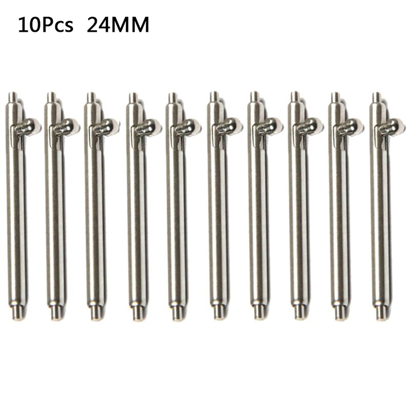 10 stuks snelspanveerstaven roestvrijstalen horlogebandbandpenstaaf eenvoudige installatiegereedschapsonderdelen 12 ~ 24mm: 7