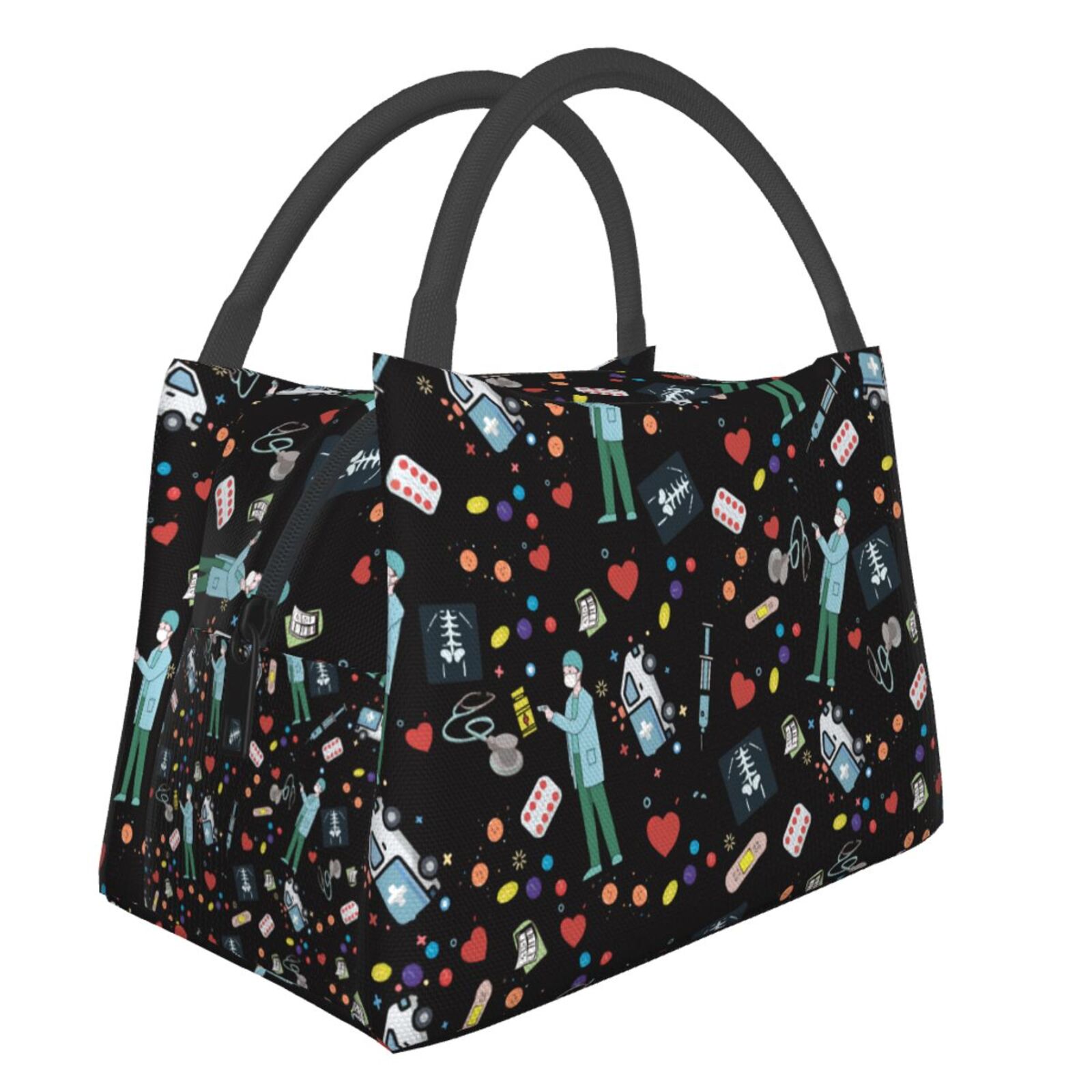 Leuke Roze Verse Koeltassen Verpleegkundige Print Waterdichte Oxford Doek Draagbare Rits Thermische Lunch Tassen Voor Vrouwen Lunch Voedsel Zakken: 437952461