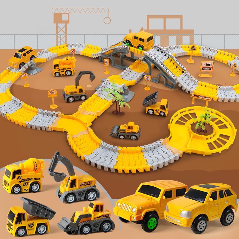 Montage Speelgoed Verscheidenheid Railway Tracks Auto Speelgoed Voor Kinderen Diy Flexibele Bocht Magical Track Road Kits Elektrische Rail Auto