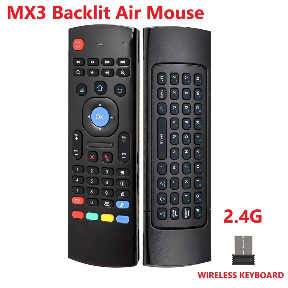 MX3 Wireless Keyboard T3 Smart Remote Control 2.4G RF Backlit Air Mouse with Voice Microphone for X96 Tx3 H96 for Android TV Box