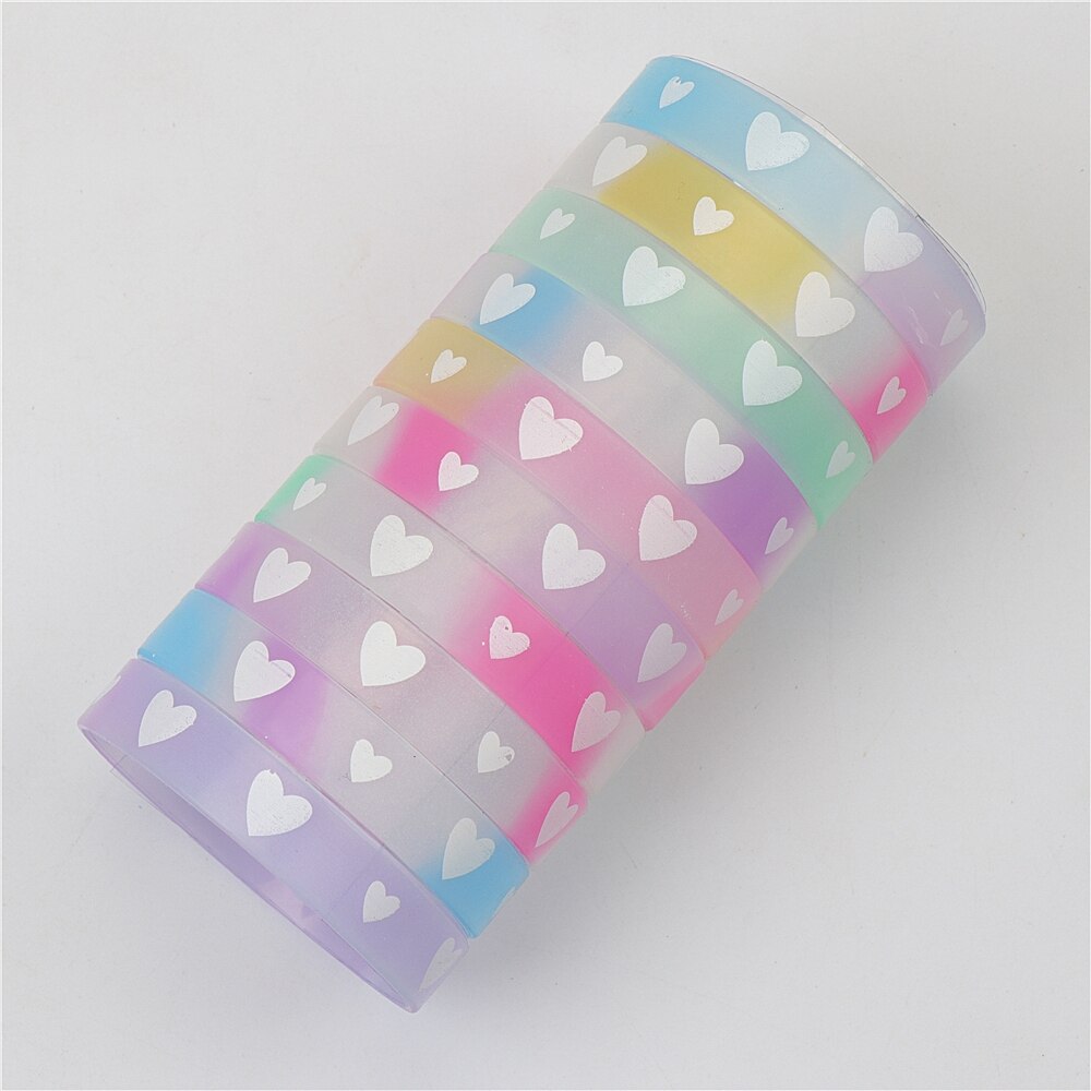 10 pz/lotto moda uomo Silicone bagliore notturno polsino luminoso braccialetti dell'amicizia gioielli per le donne Mix Style Club regali per feste: Heart