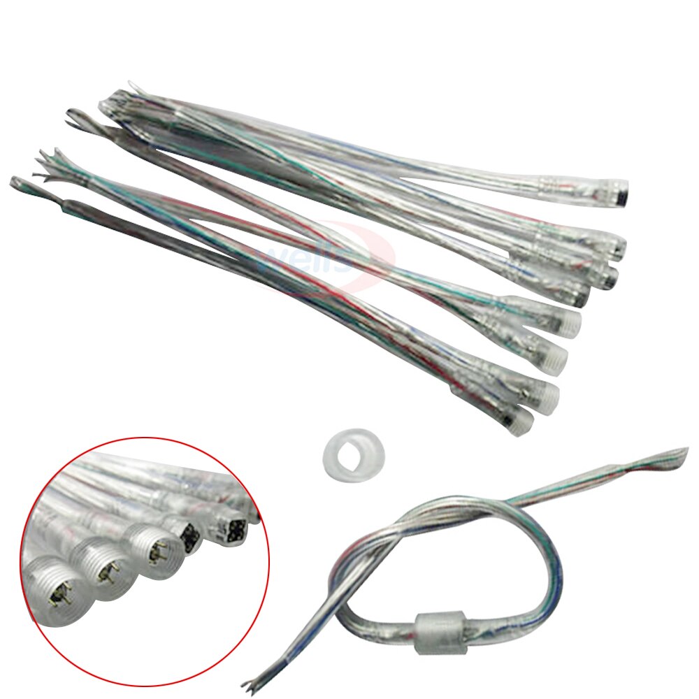 2 Pin 3 Pin 4 pin Waterproof Cable Transparent LED connector Male Female Plug For 5050 3528 SMD LED Strip Light