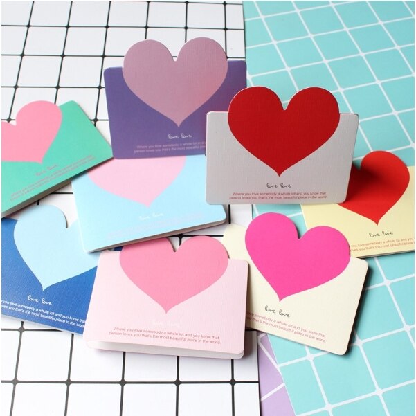 Diy Love Heart Shape Greeting Card Wedding Birthday Party Banquet Invitations Card Set 5pcs/bag TM366