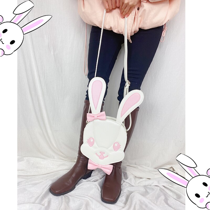 Monederos con forma de conejo Kawaii para mujer, bolso de hombro Lolita, bandolera para chicas, Cosplay, a la