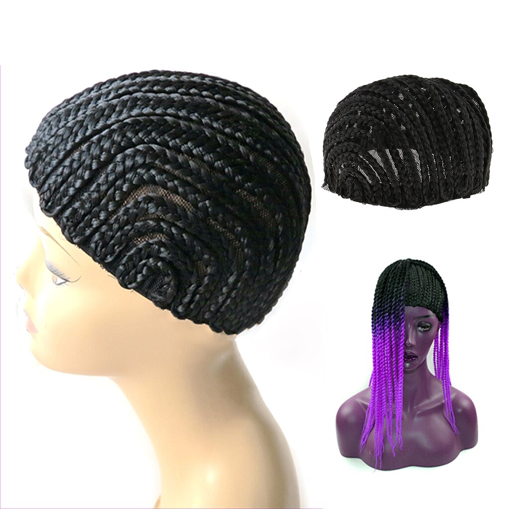 1pcs Cornrow Braiding Wig Cap Adjustable Strap Wig Cap Black for Making Wigs Spandex Net Elastic Dome cap Mesh Lace Cap