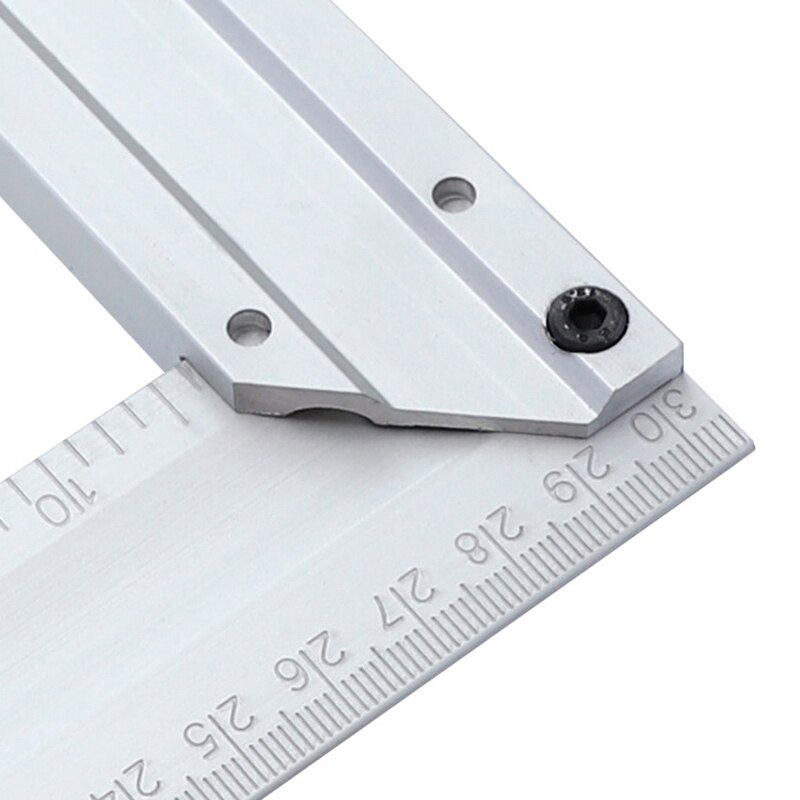 300mm Square Ruler 90 Degrees Aluminum Alloy with Level Bubble Metric/Inch Woodworking Foot Level Tools