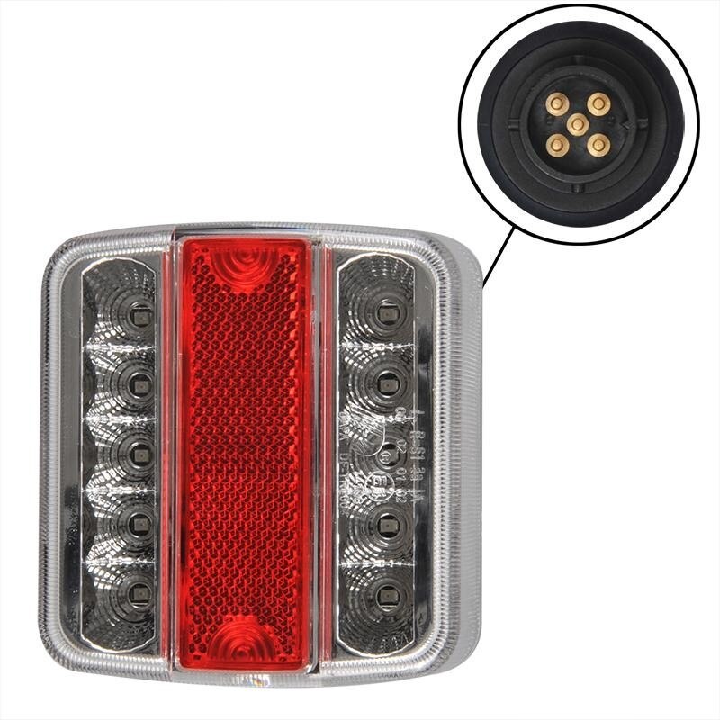 Achterlicht 4 Functies 98X105Mm Led Met 5-pôles Ec In Blister