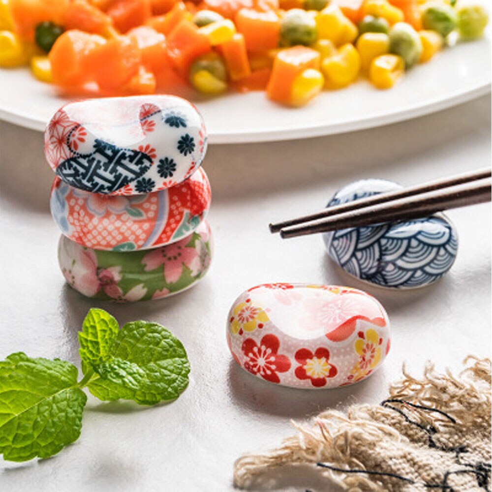Soporte para palillos chinos japonés, palillos decorativos de cerámica, soporte para palillos, cuchara, tenedor, descanso, utensilios de cocina, vajilla,
