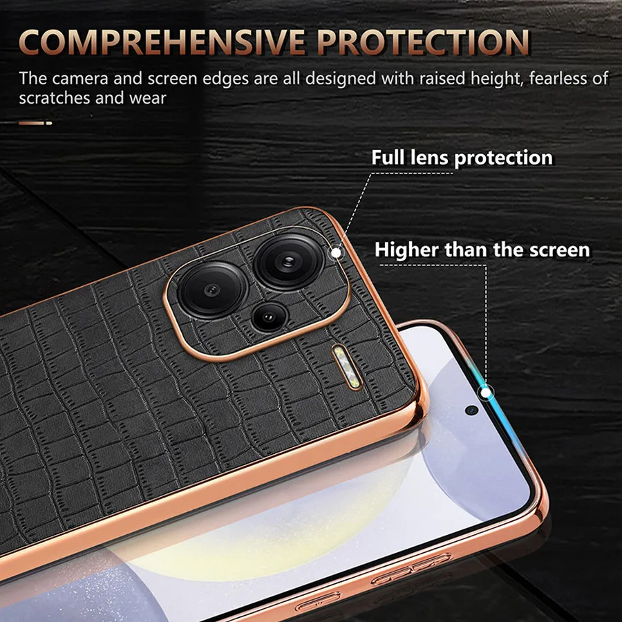 Luxury Case For Xiaomi Redmi Note 13 Pro 5G 4G Armor Leather Back Panel Cover For Redmi Note 13 Pro Plus 12 Turbo Funda Etui