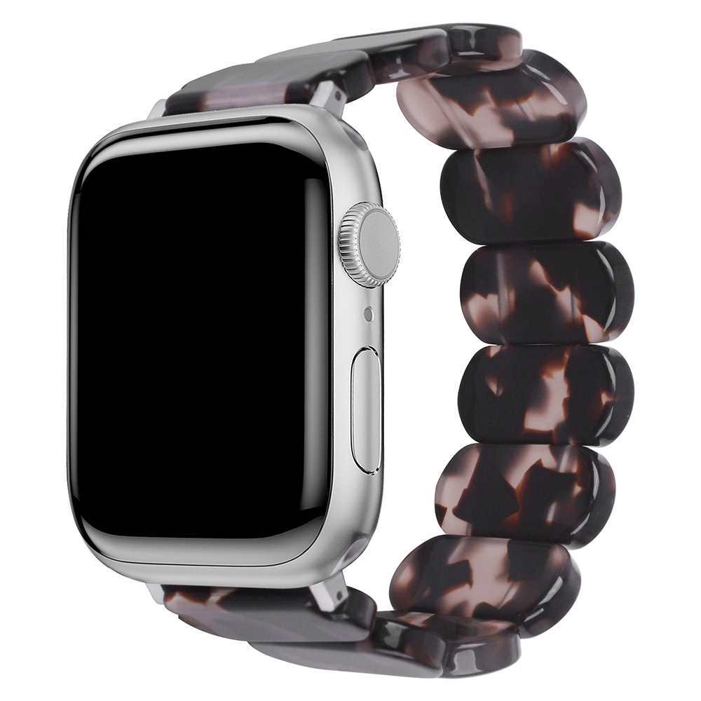 Resin strap for Apple watch band 38mm 40mm 41mm 42mm 44mm 45mm 49mm Resin elastic force Strap correa iwatch series 9 8 7 SE 6 5: Coal Black / 14mm