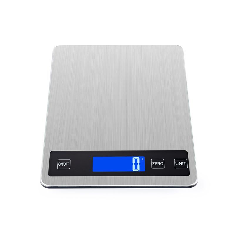 Stainless Steel Kitchen Scale,Greater Goods Gray Food Scale,Digital Display Show Weight in G/KG/LB:OZ/ML/FL.OZ for Cake Baking: LIGHT BLUE / 5Kg
