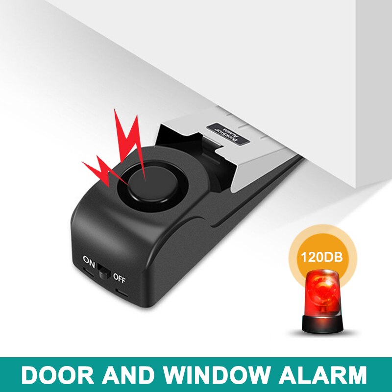 Alarma de Tope de puerta de cuña con 120 DB, casa y apartamento Tope de puerta de seguridad para, bricolaje, venta