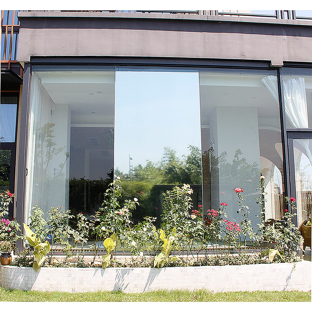 Sølv vinduesglas film envejs spejl solfarvet varmekontrol anti-uv klistermærker solreflekterende boligindretning