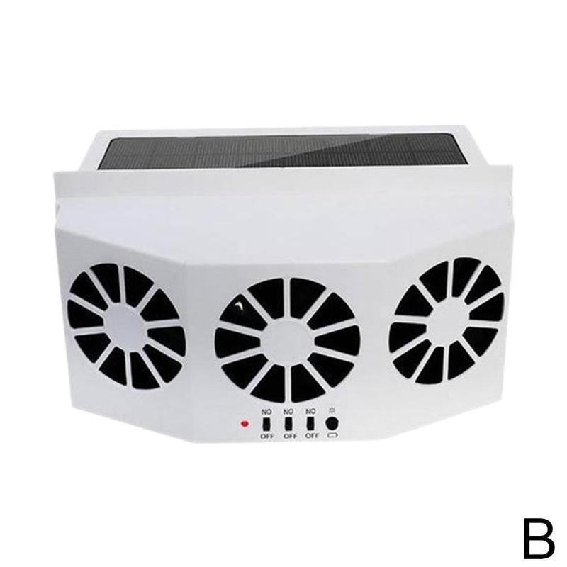 Solar Powered Car Exhaust Fan Air Vent Cool Fan Auto Ventilation System Cooler: White Fan