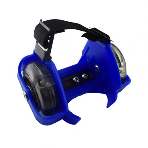 Zapatos de patín con ruedas para niños, calzado de Patinaje con ruedas LED ajustables, parpadeantes, coloridos, correa de polea pequeña de torbellino, 2 piezas: Azul