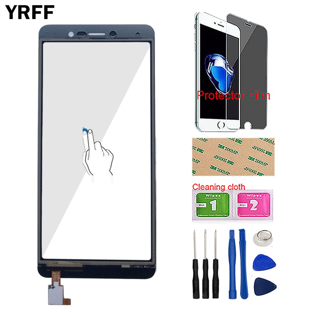 Sensor de pantalla táctil para BQ Mobile BQ-5508L BQ5508L BQ 5508 Digitalizador de pantalla táctil Panel Pantalla táctil frontal 5,45 "película protectora