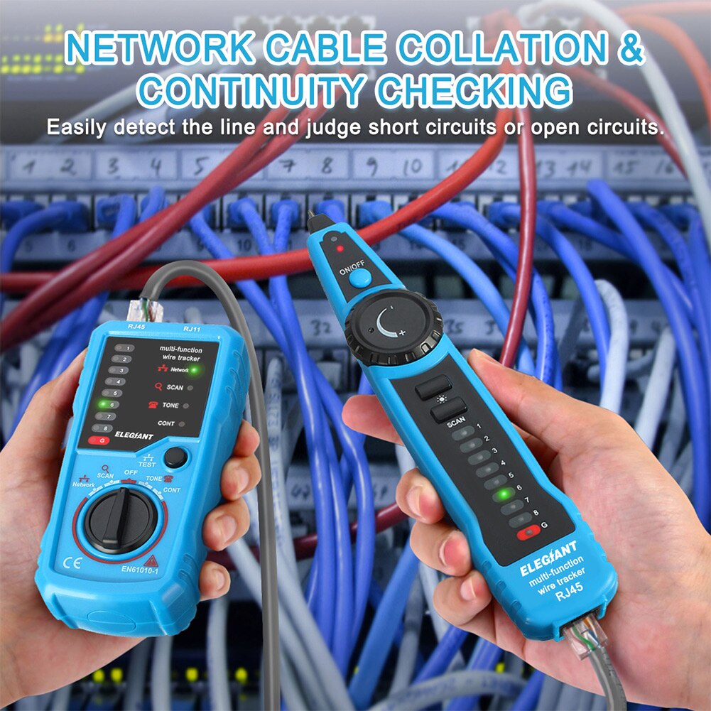 FWT11 Transmitter RJ11/45 Network Receiver Line Anti Jamming Adapter Cable Finder Phone Line Tracer Toner Ethernet LAN Checker