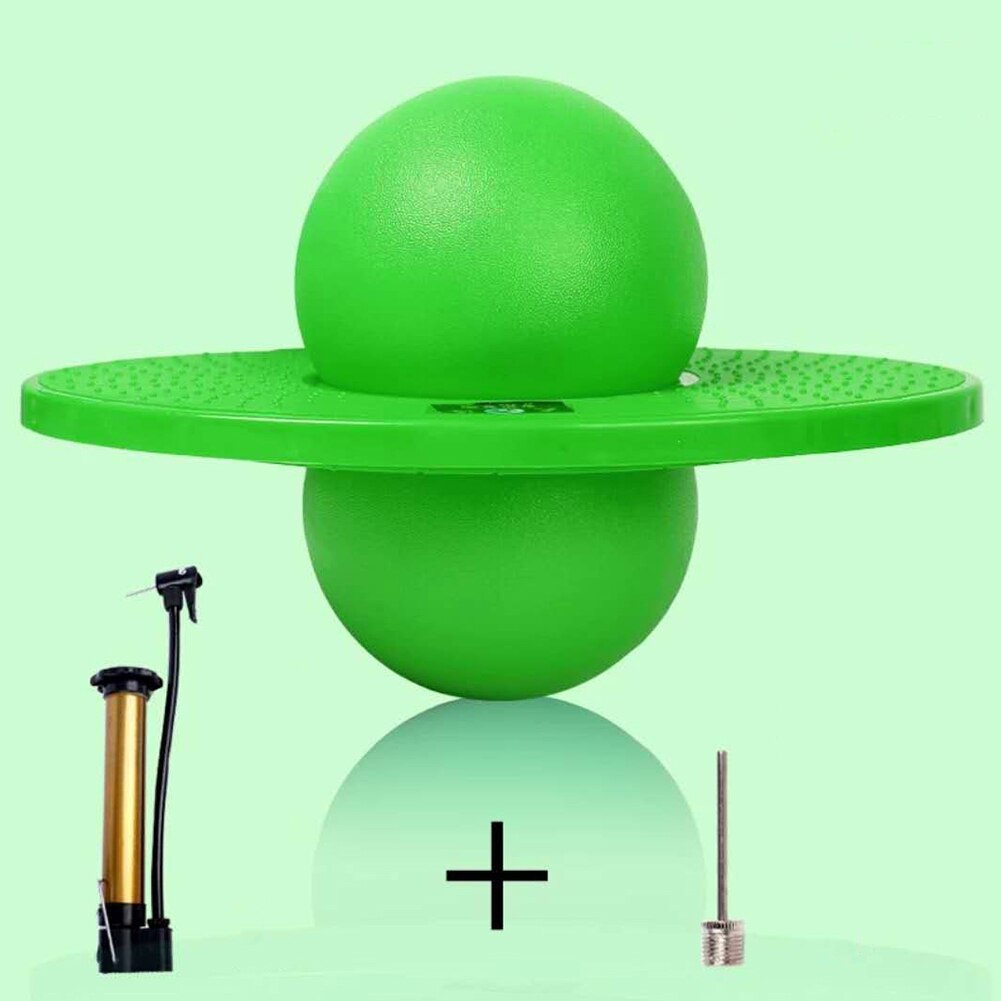 Pogo – balle rebondissante avec poignée et pompes, jouet de saut, capacité de charge maximale de 220lb, adapté aux enfants et aux adultes, offre spéciale: green