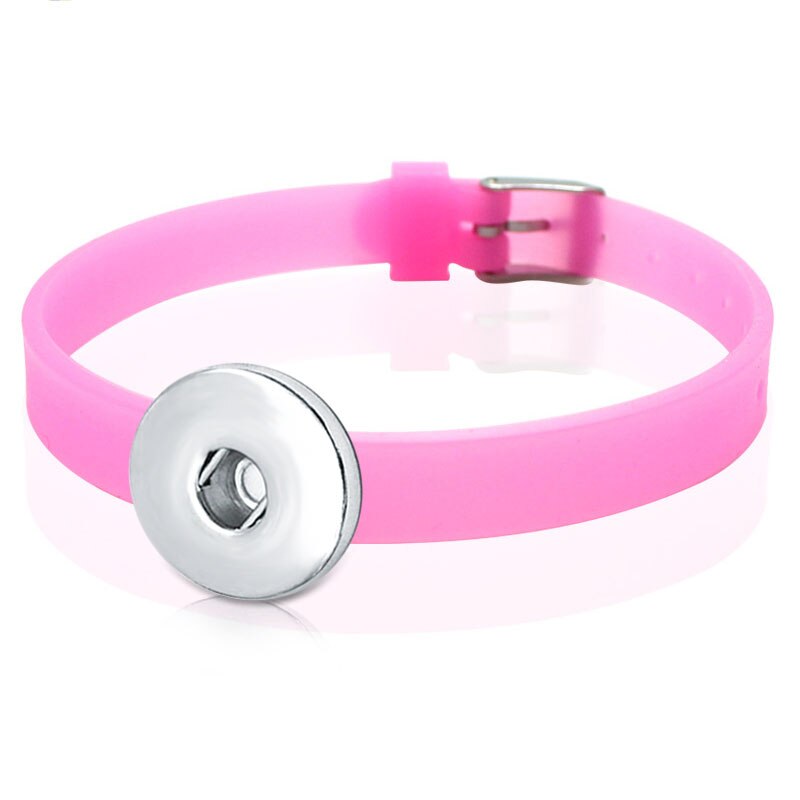 Gioielli fai-da-te colori caramelle bracciale in Silicone con bottone a pressione per donna ragazzi ragazze regalo BS2556: pink