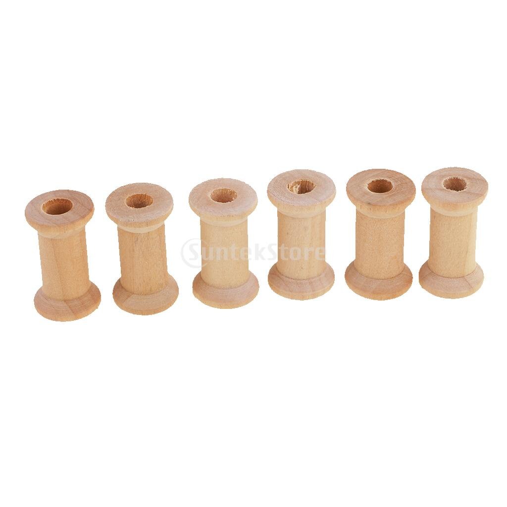 100 stück Natürliche Holz Leere Spulen für Draht Gewinde Spulen Kabel Spulen 15X13mm