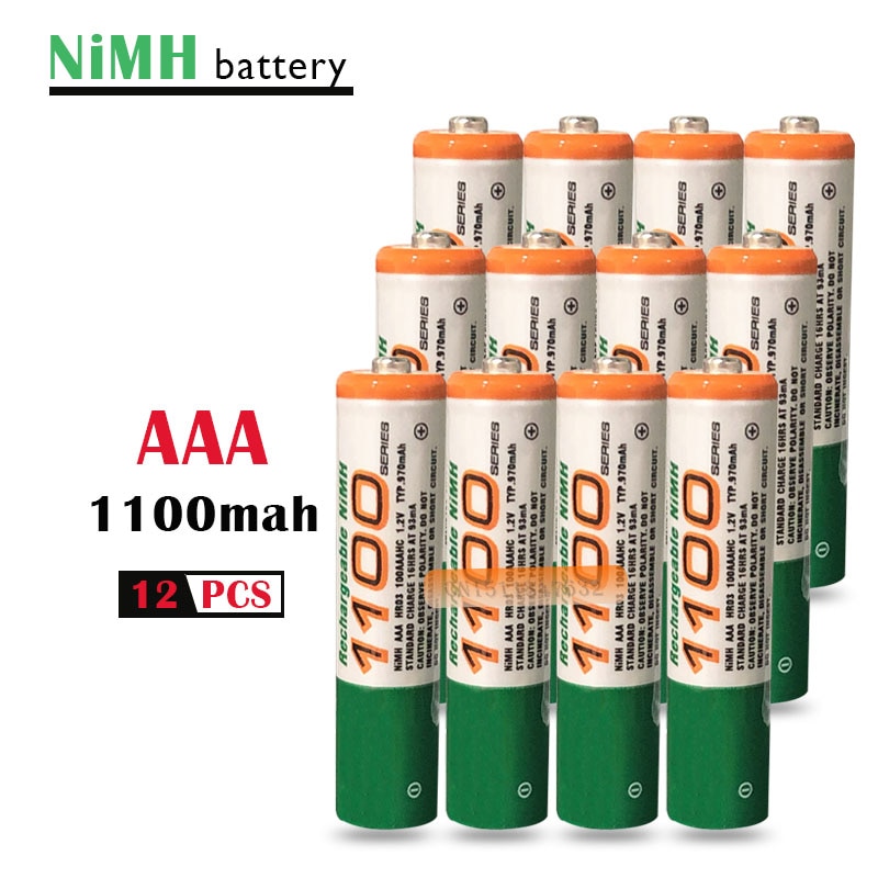 12 Stks/partij Originele Aaa 1.2V Ni-Mh Oplaadbare Batterij 1100Mah