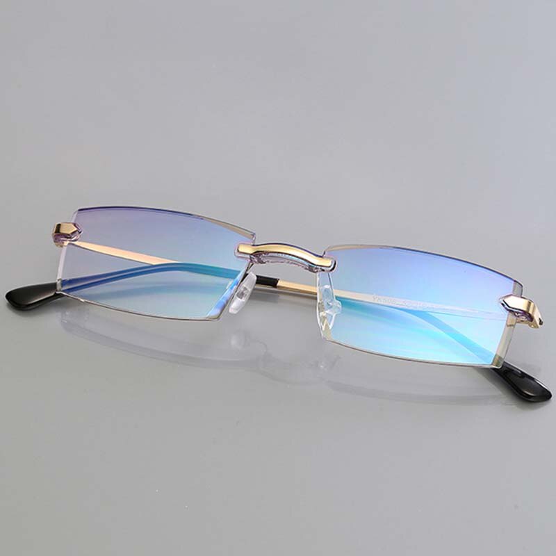 High-grade Coating Frameless Finished Myopia Glasses Women Anti-blue Light Prescription Eyeglasses -1 -1.5 -2 -2.5 -3 -3.5 -4.0