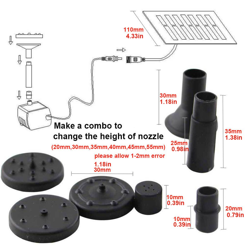 Outdoor Solar Power Water Pump Panel Kit Pool Garden Pond Sun Plants Watering Outdoor Water Fountain Pool Pumps