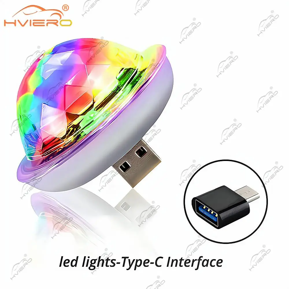 1 stk. usb dj-lykt led-bar nattlys led rgb-diskotekprojektor velkomstmikrokrystallkulelyd festatmosfærelampe: Rød