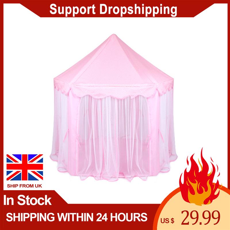 Cute Hexagon Playhouse Girls Princess Castle Children Kids Large Indoor Play Tent (Pink)