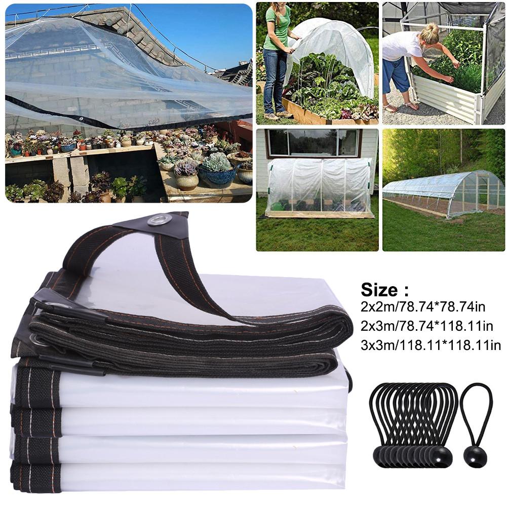 3*3m/2*3m/2*2m Plant Tarp Cover Transparent Rainproof Poly Tarp Tarpaulin Garden Winter Greenhouse Cover Winter Plant Protector