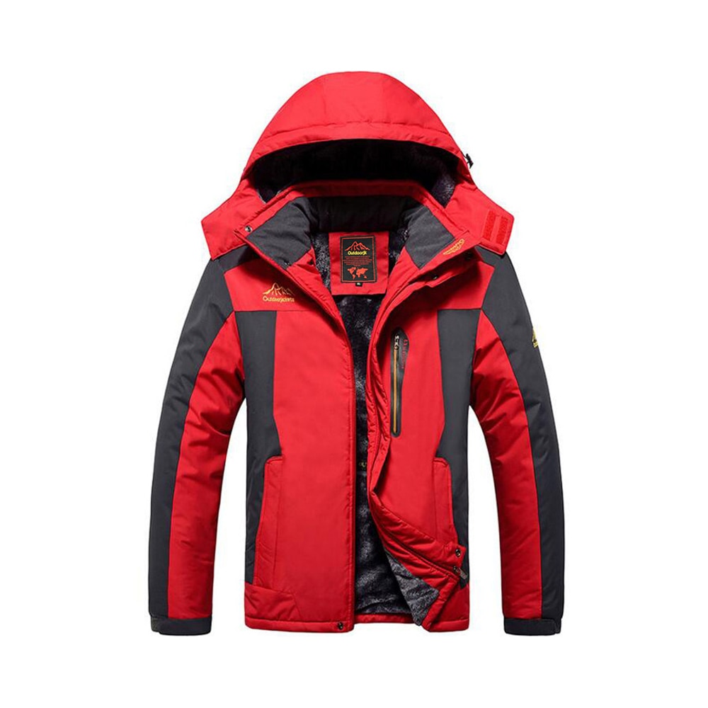 Men's Ski Suit Brands Windproof Waterproof Thicken Warm Snow Coat Winter Skiing And Snowboarding Jacket: Red XXXL