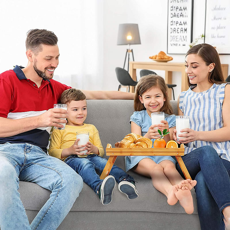 Foldable Bamboo Wood Bed Tray Breakfast On The Bed Laptop Desk Simple Dining Table For Sofa Bed Table Picnic With Handle