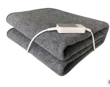 Vinter elektrisk teppe varm varmematte pute kaste over under sengen madrass ikke-vevd teppe justerbar 3 farger 150*75cm: Lysegrå