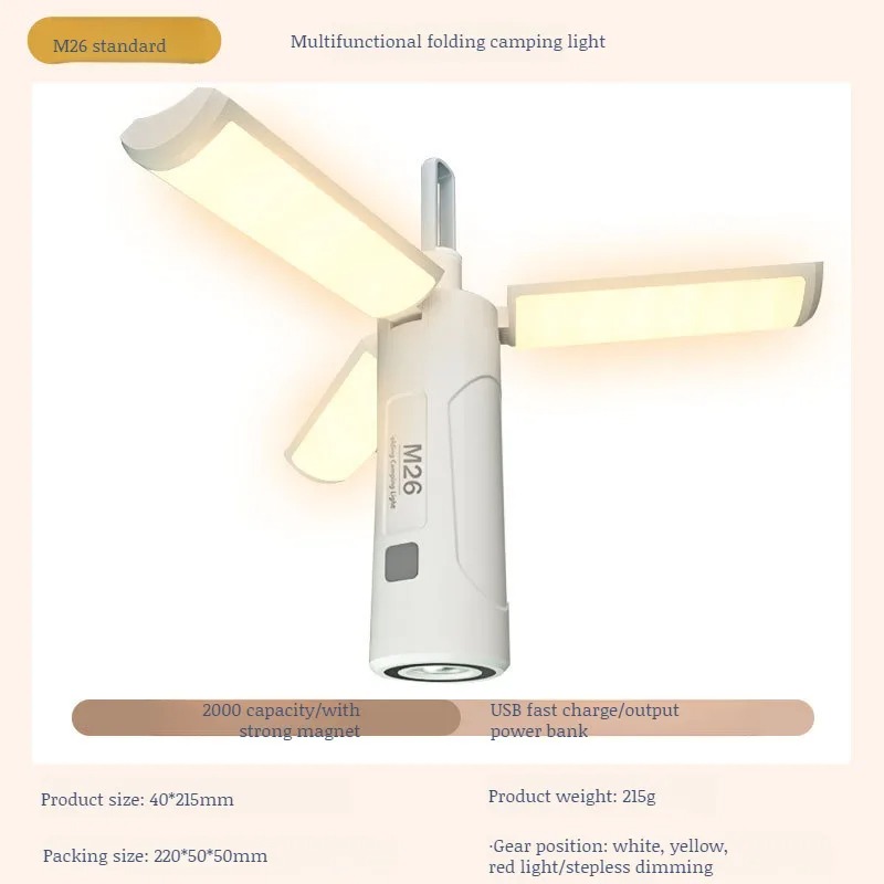 Tragbare wasserdichte Campingleuchte, Außenbeleuchtung, faltbar, starke magnetische Absaugung, wiederaufladbare Notfalllampe, Reisezeltleuchte: 9w