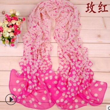 Fal/vind gradient god smag prikker chiffon tørklæde silke firkantet hijab cool sjal dame foulard femme tørklæder hår bufanda mujer: 3