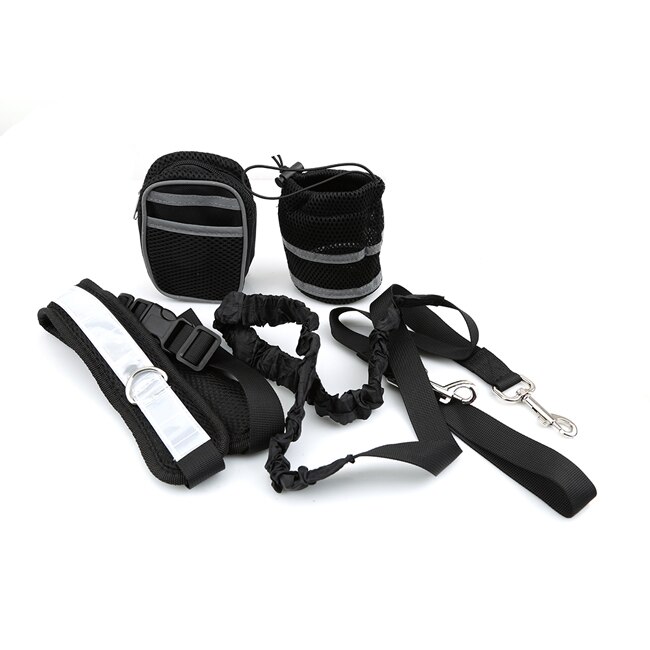 Handsfree Hondenriem Kraag Huisdier accessoires Puppy Dog Harness Leash Dieren Huisdier Elastische Riem Running Hondenriem Set: black