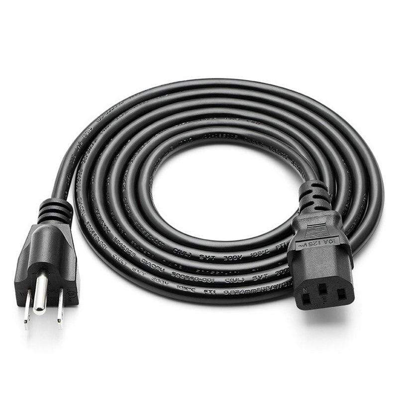 1.5M 3 Prong Oxygen-free Copper Core Replacement AC Wall Power Cord for LCD COMPUTER MONITOR PS3 Desktop Computer Host