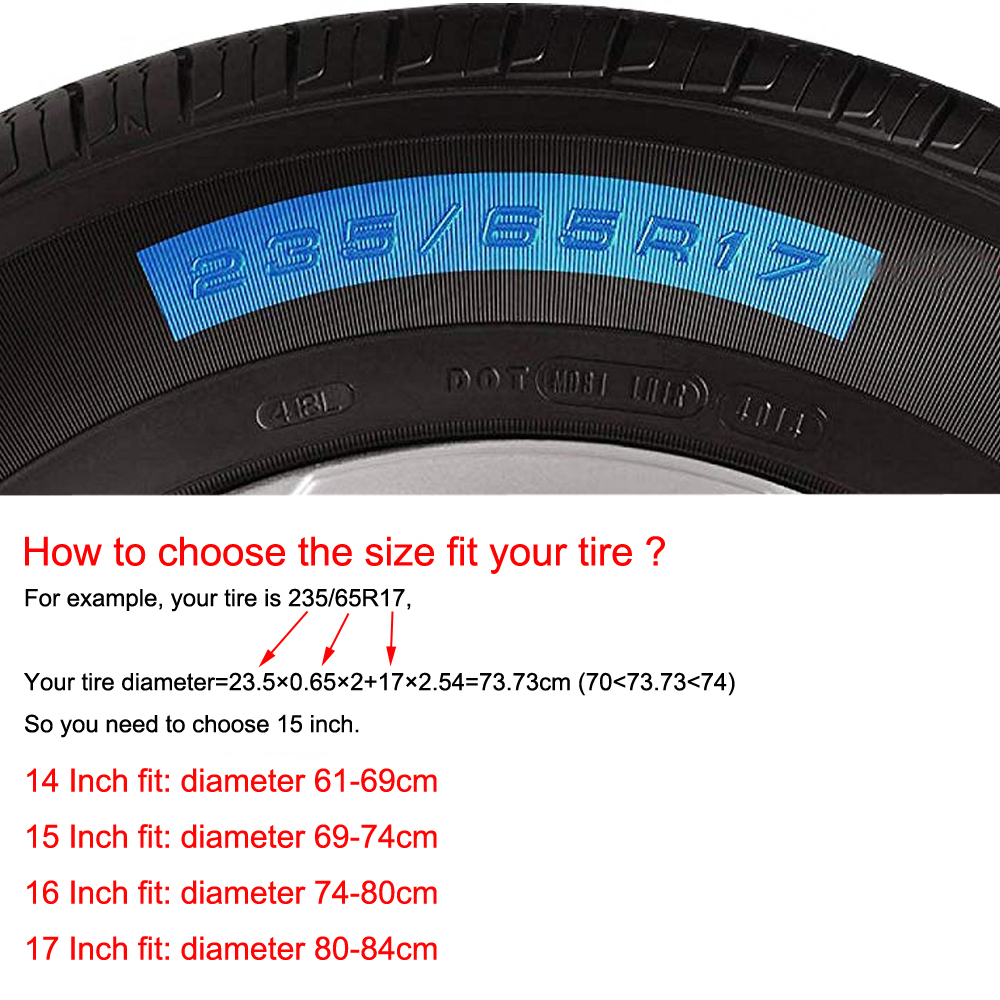 14&quot; 15&quot; 16&quot; 17&quot; Inch Silver Spare Tire Wheel Cover Protector Case Pouch For Jeep Hummer Land Rover Ford Ecosport Skoda Yeti