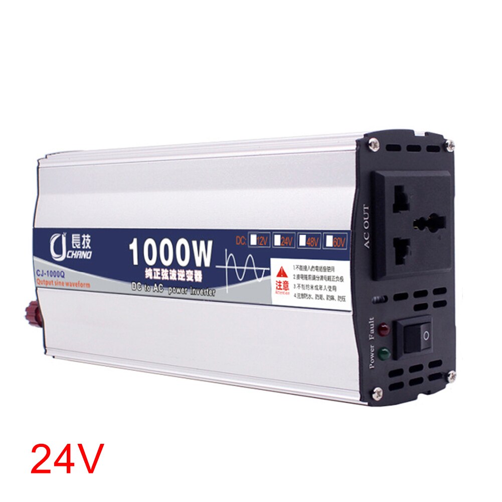600W 1000W Transformer 12V 24V To 220V Surge Protection Power Inverter Converter Supply Adapter Pure Sine Wave Car Portable