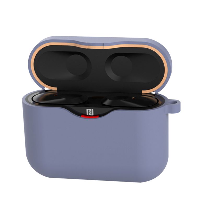 Stil skyddande silikon i enfärgad skal med slitstarkt anti-förlorat spänne för sony wf -1000 xm 3 bluetooth hörsnäckor