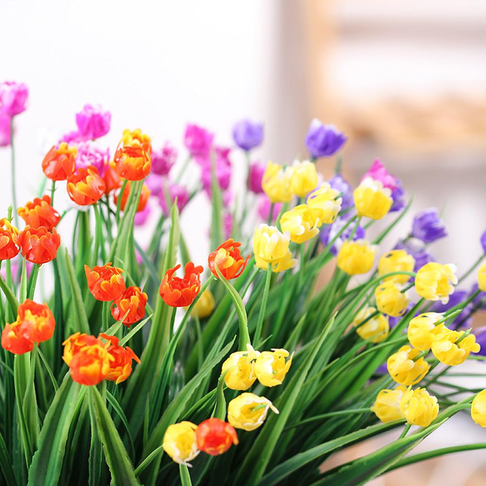 Asypets plast rose simulering blomster kunstige blomster innendørs utendørs dekorasjon planter arrangere blomster