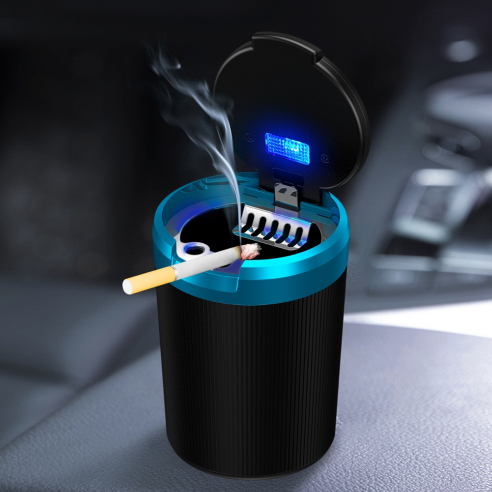 Car Ashtray with Lid Portable Ash Tray Multi-Function Mini Car Trash Can Stainless Steel Ashtray for Car Travel Agency
