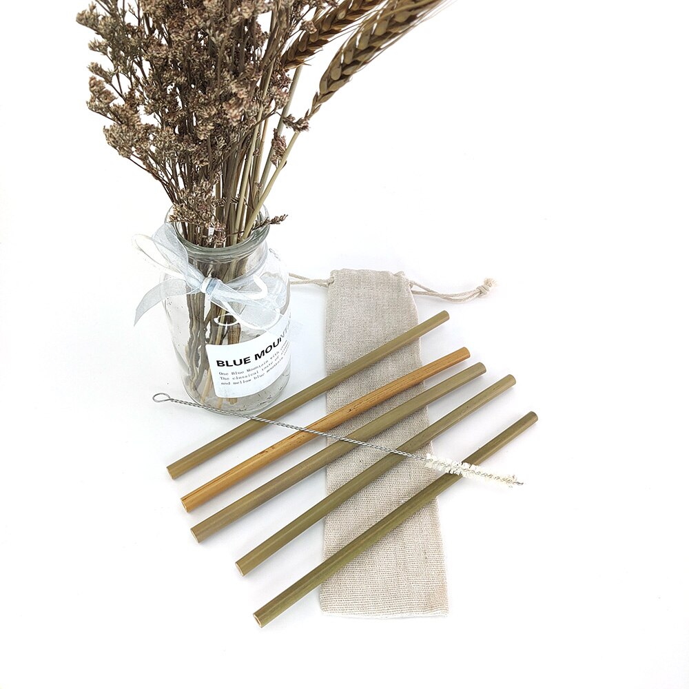 Nature Organic Bamboo Straws Reusabl Multiple Packs Eco Friendly Biodegradable Non Plastic Wood Drinking Straw