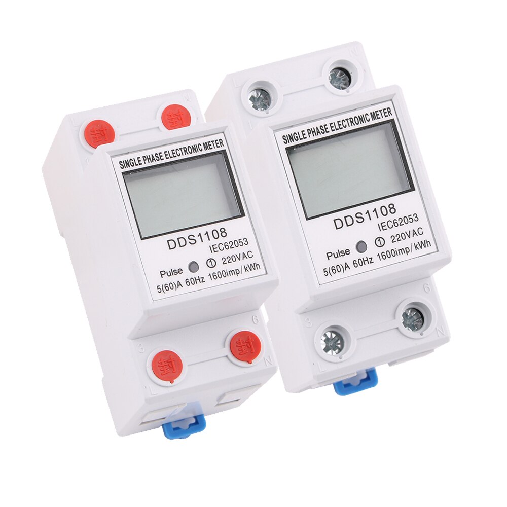 60A 80A Din rail Single Phase Two Wire LCD Digital Display Power Consumption Energy Electric Meter kWh AC 220V 230V 50Hz/60Hz